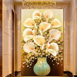 Tranh dán tường Hoa 3D đẹp BE133